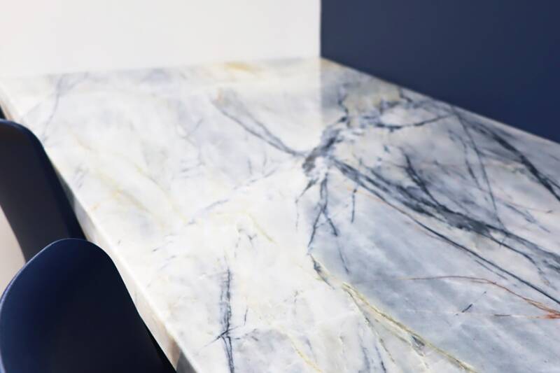 Blue shades of granite countertop