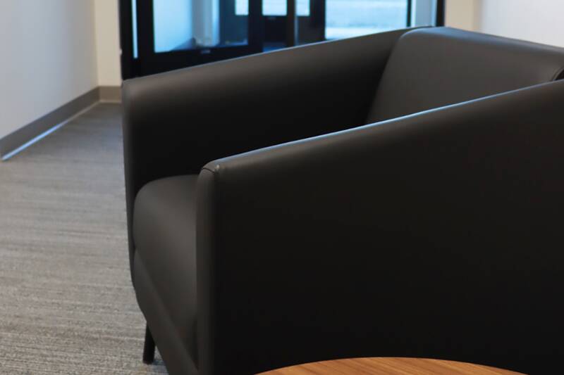 Black chair in waiting room