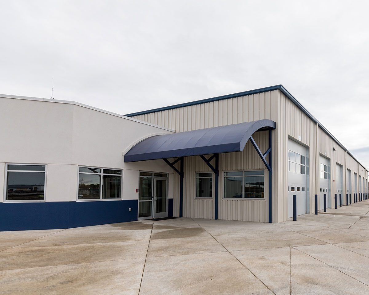 Large building with large garage doors
