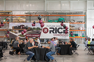 Celebration of employees in warehouse