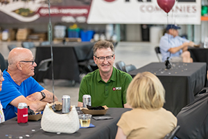 Celebration of employees in warehouse