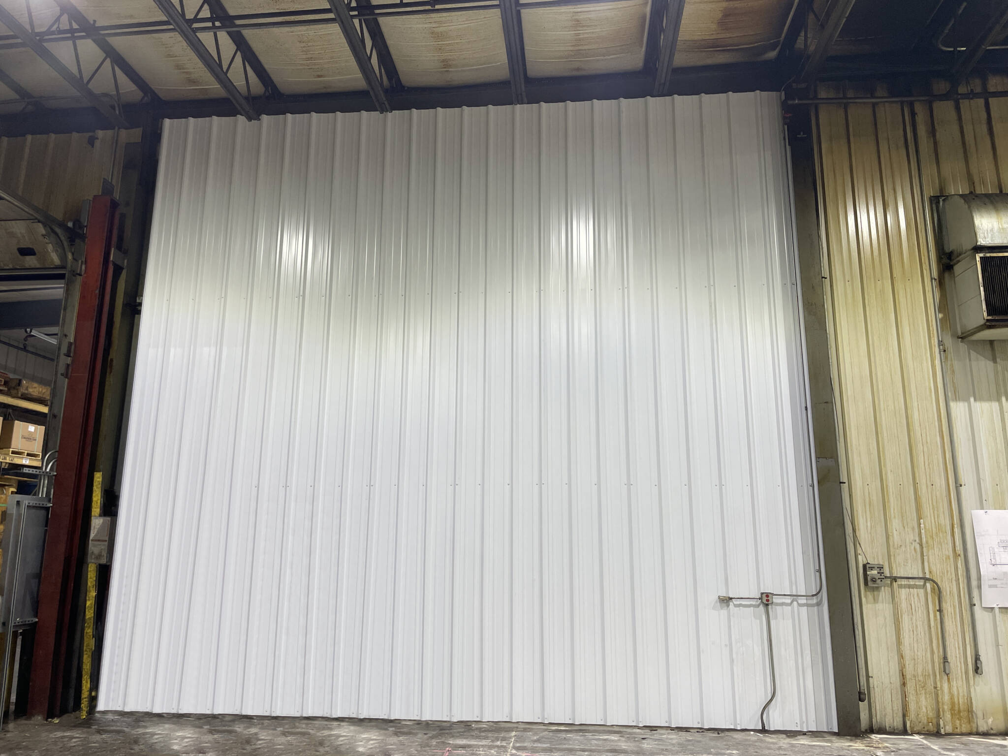 Interior corrugated metal after picture