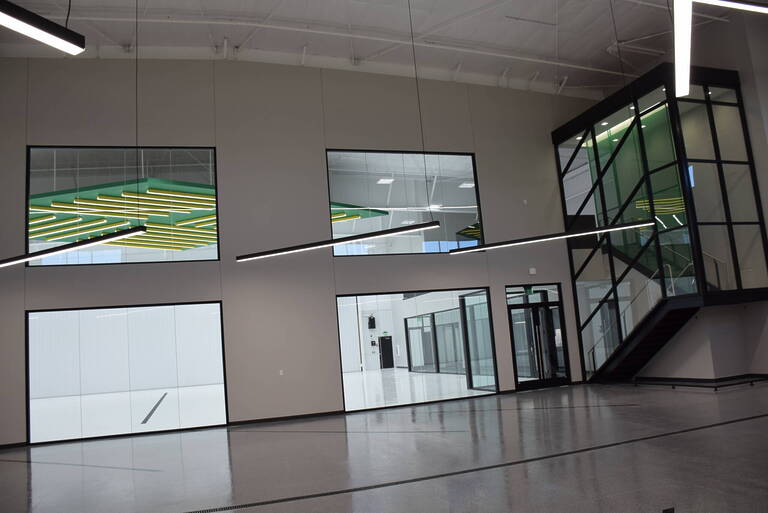 Airport hangar interior
