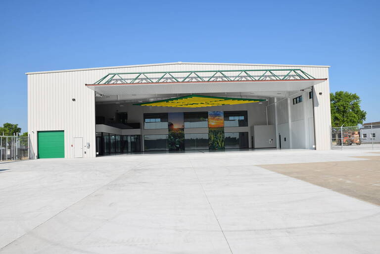 Airport hangar interior exterior