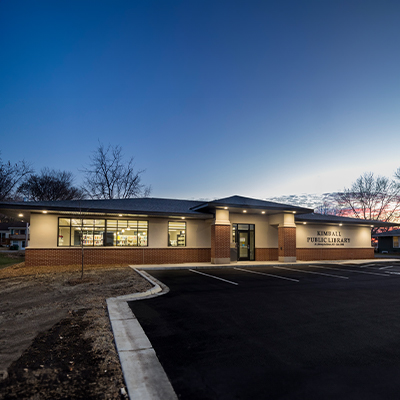 Library exterior at night