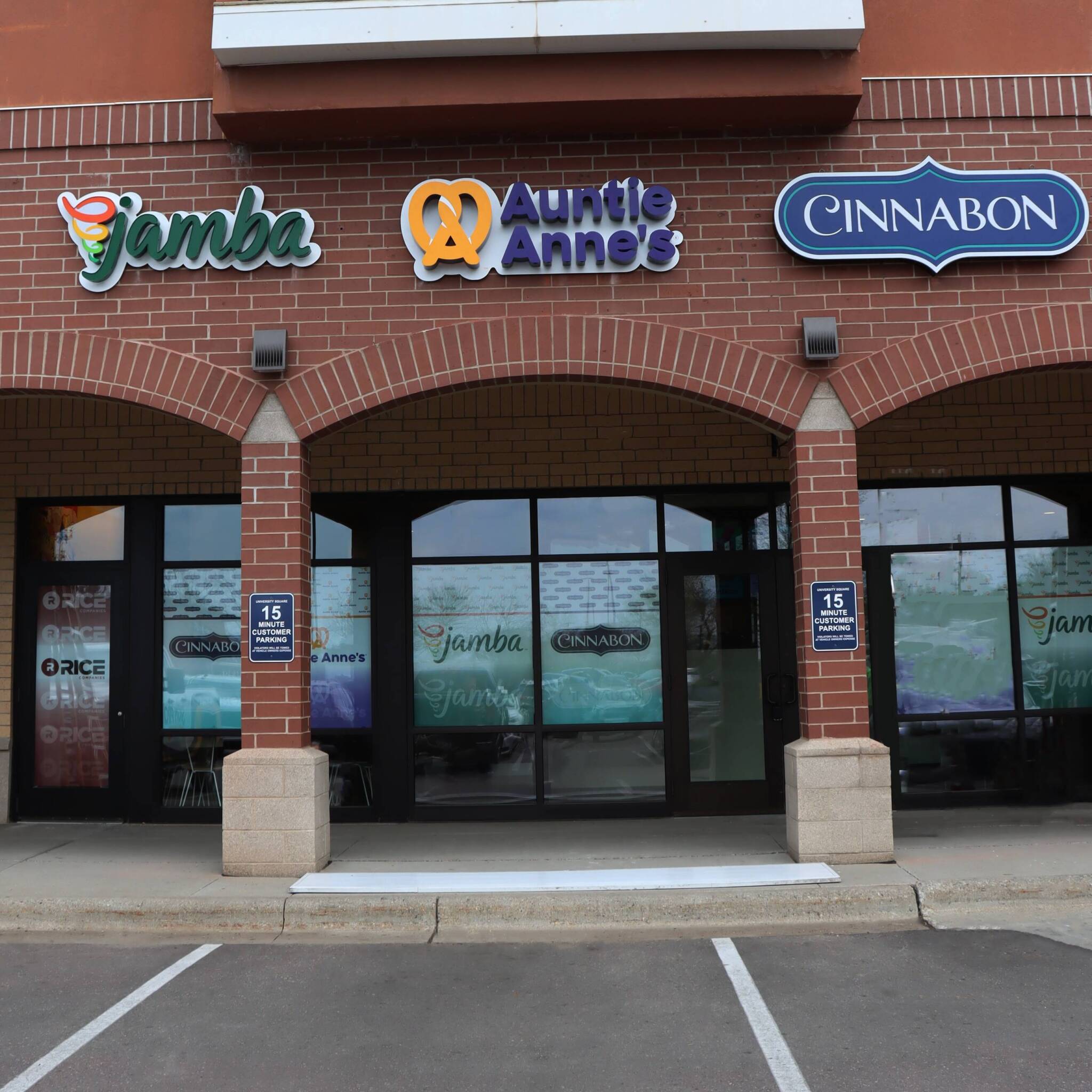 Brick exterior multi-brand building